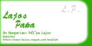 lajos papa business card